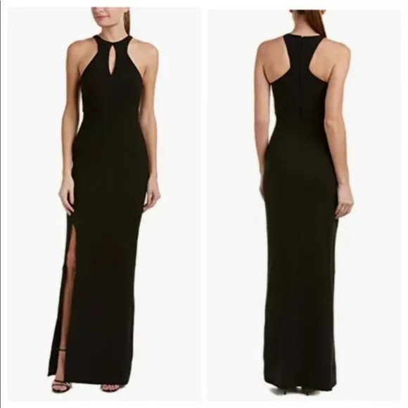 NWT LIKELY x REVOLVE Elston Creamy White Keyhole Halter Neck Slit Maxi Dress 4 - Picture 3 of 16